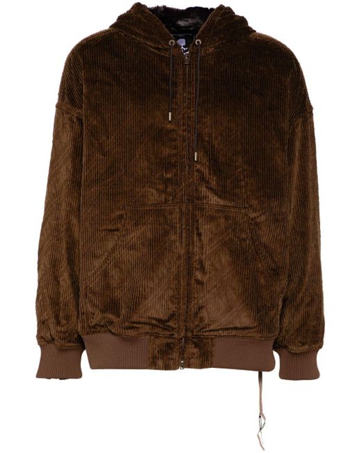 MASTERMIND WORLD Brown Cordiroy Hooded Jacket for men