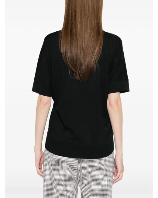 Herno Black V-Neck Short-Sleeve T-Shirt