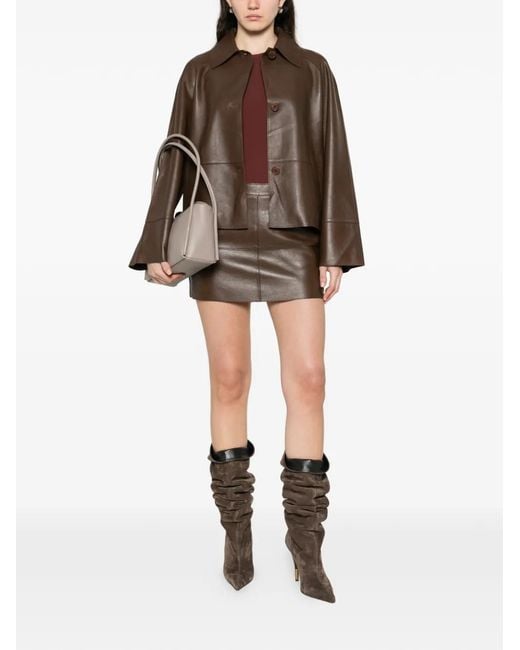 P.A.R.O.S.H. Brown Leather Jacket
