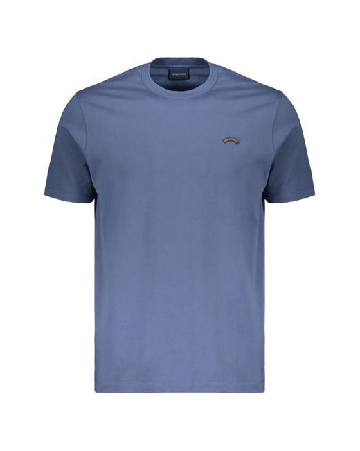 Paul & Shark Blue Logo-Patch Crew-Neck T-Shirt for men