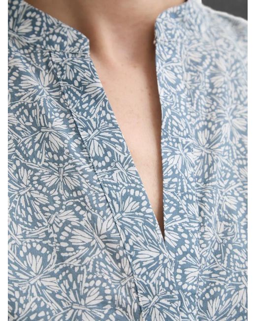 Marc O' Polo Blue Butterfly-Print Sleeveless Blouse