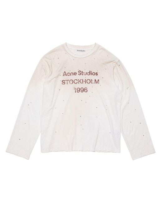 Acne White Stud Detailing Jersey