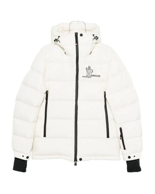 Moncler White Hooded Padded Jacket for men