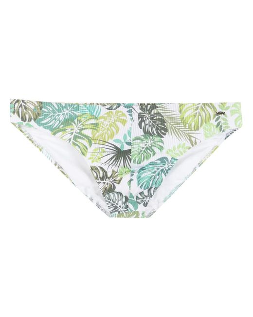 Amir Slama Blue Leaf Print Swim Briefs for men