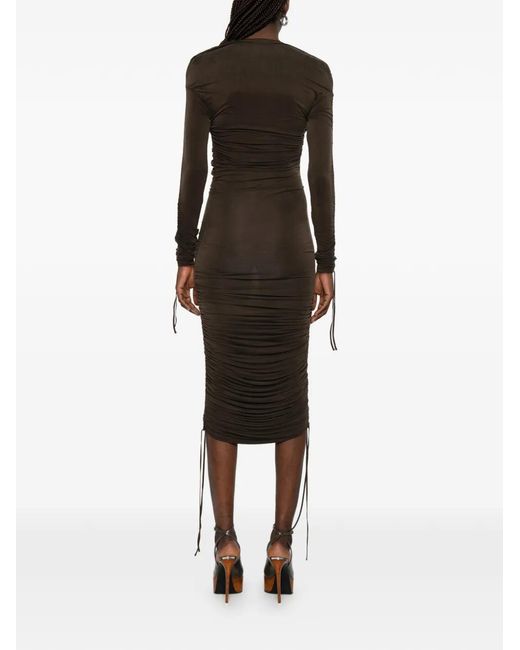 Balmain Natural Draped Midi Dress