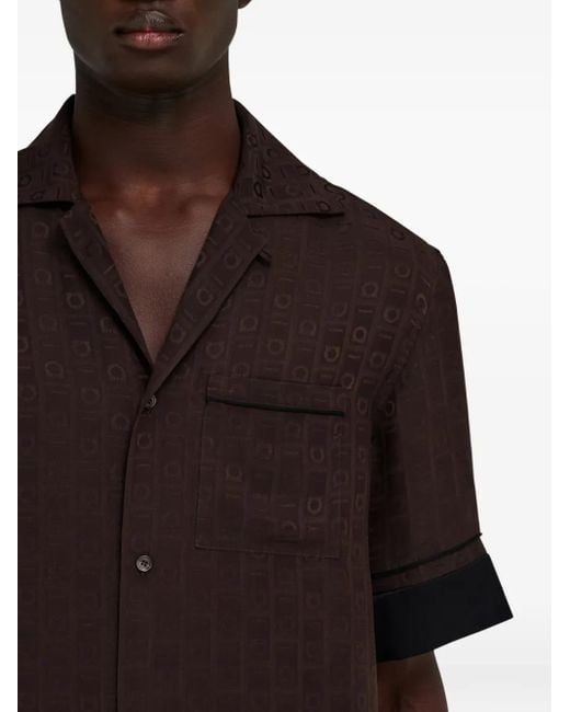 Ferragamo Overhemd Met Monogram in het Black voor heren