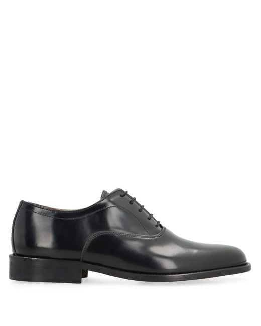 Bruno Magli Black Polished Leather Oxford Shoes for men