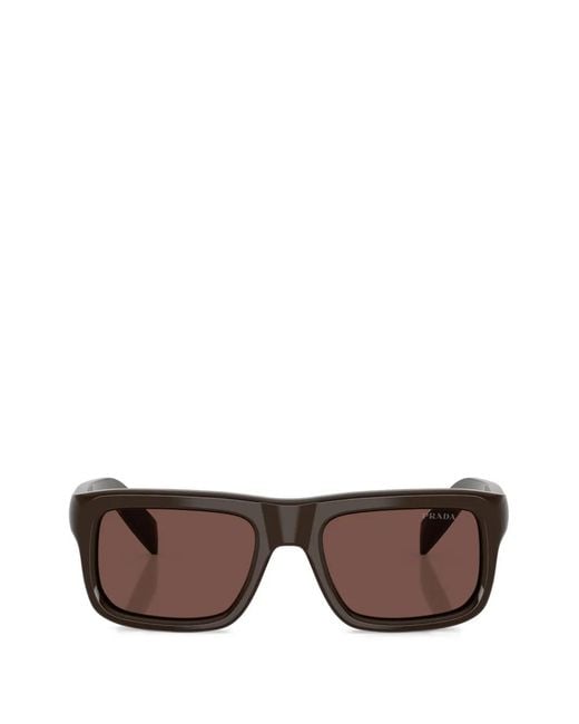 Prada Gray Logo-Detail Sunglasses for men