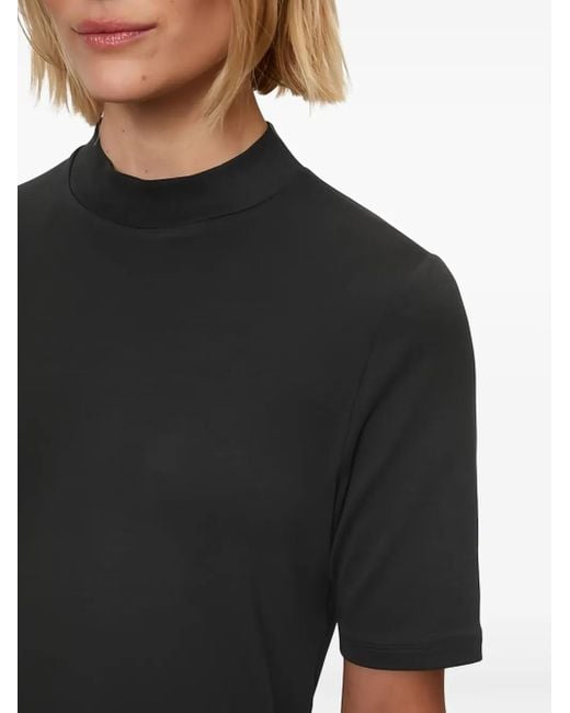 Marc O' Polo Black High-Neck Short-Sleeve Top