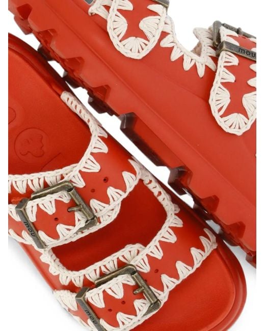 Mou Red One-Piece Buckle Slides