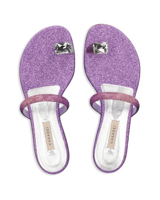 Casadei Purple Ring-Detail Slides