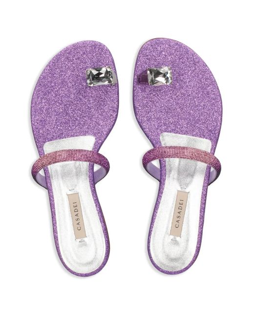 Casadei Purple Ring-Detail Slides