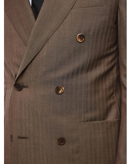 Corneliani Brown Double-Breasted Blazer for men