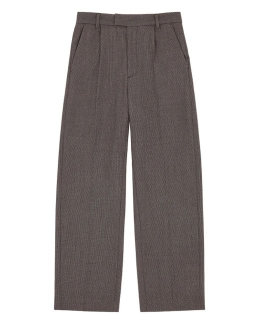 MM6 by Maison Martin Margiela Gray Hose Mit Fischgrätenmuster