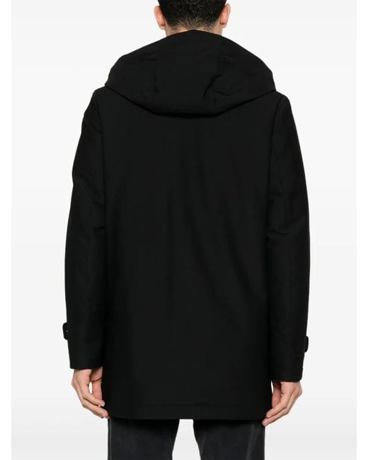 Abrigo Con Capucha Herno de hombre de color Black