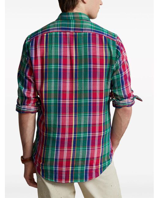 Polo Ralph Lauren Red Check-pattern Cotton Shirt for men