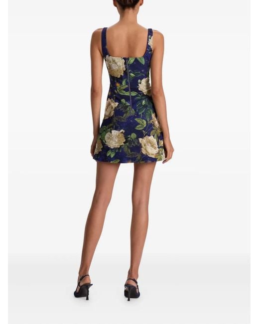 Alice + Olivia Blue Printed Mini Dress
