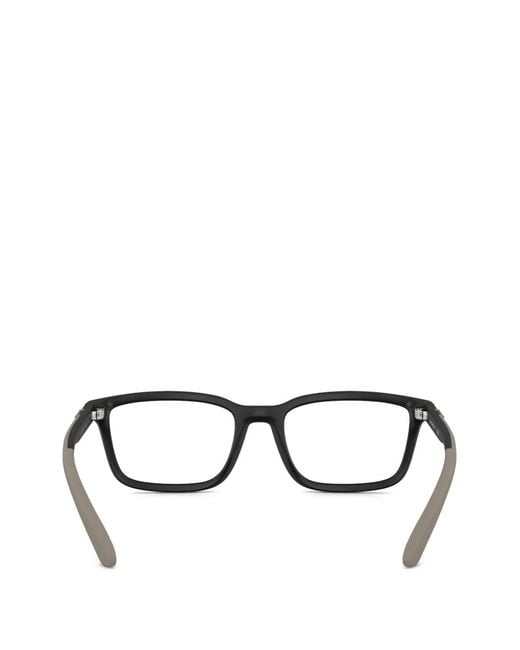 Emporio Armani Black Rectangle-Frame Glasses for men