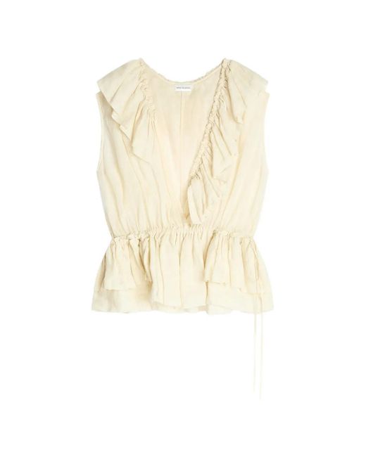 Dries Van Noten White Ruffled Top