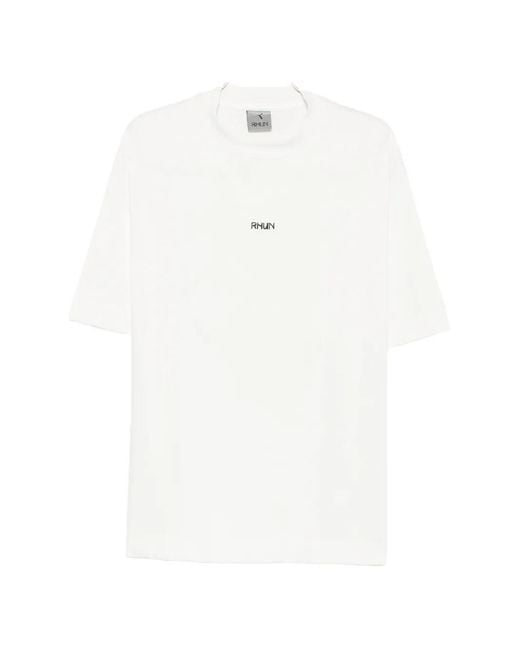 Rhun White Logo-Print T-Shirt for men