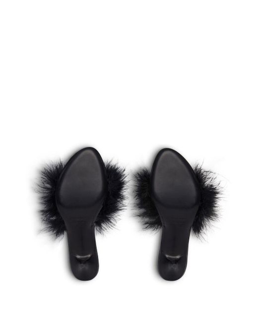 Balenciaga Black Boudoir 70mm Feather Mules for men