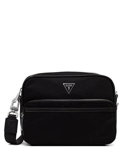 Guess Mini Milano Logo-Plaque Messenger Bag in Black for Men | Lyst