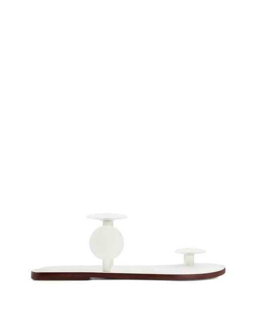 Bernardo White New Moon Ring-Detail Sandals
