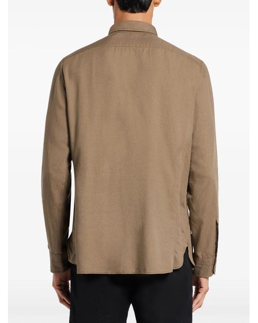 Tom Ford Brown Patch-Pocket Button-Down Shirt for men