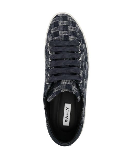 Bally Blue Jacquard Lace-up Sneakers for men