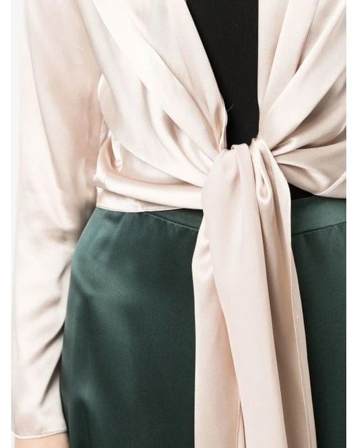 Voz Natural Wrap-Style Satin Blouse