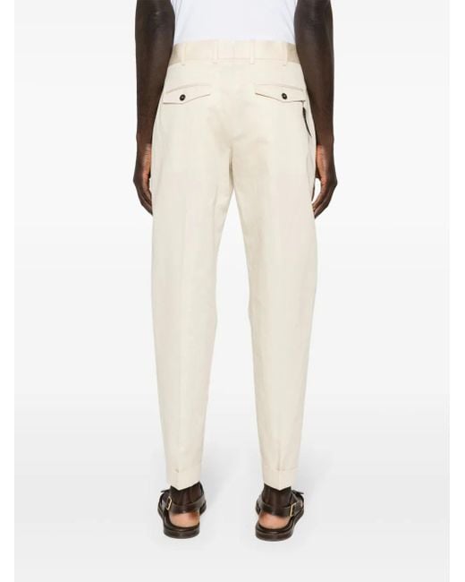 PT Torino Natural Feather-Detail Poplin Trousers for men