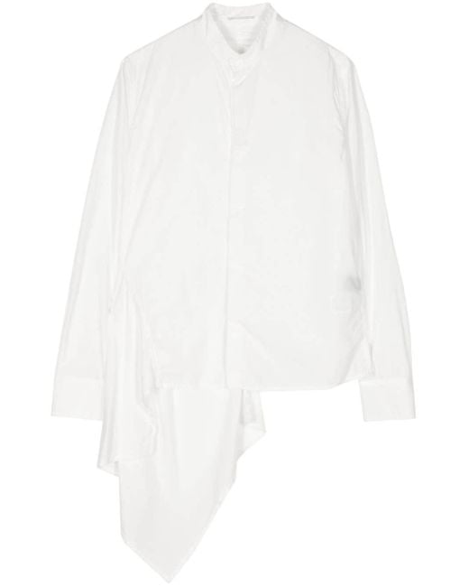 Yohji Yamamoto White Asymmetric Cotton Shirt
