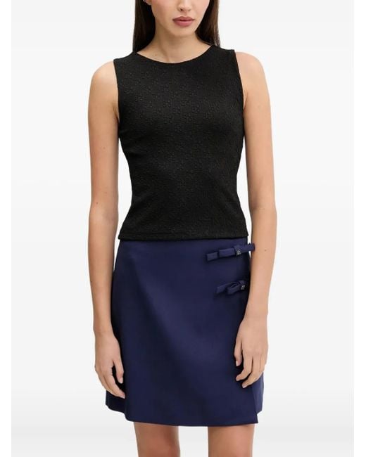 HUGO Black Monogram-Jacquard Tank Top