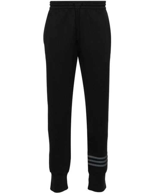 Adidas Black Logo-embroidered Track Pants for men