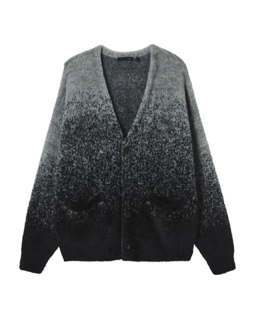 FIVE CM Gray Ombre-Effect Buttoned Cardigan for men