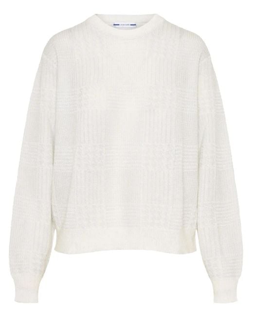 Jacob Cohen White Houndstooth Jumper