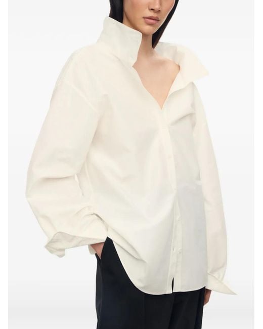 12 STOREEZ White Simone High-Neck Shirt