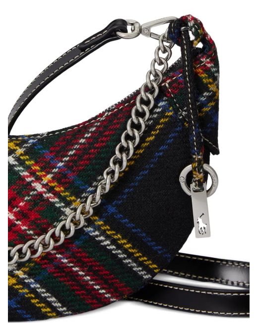 Polo Ralph Lauren White Mini Polo Id Tartan Chain Crossbody Bag