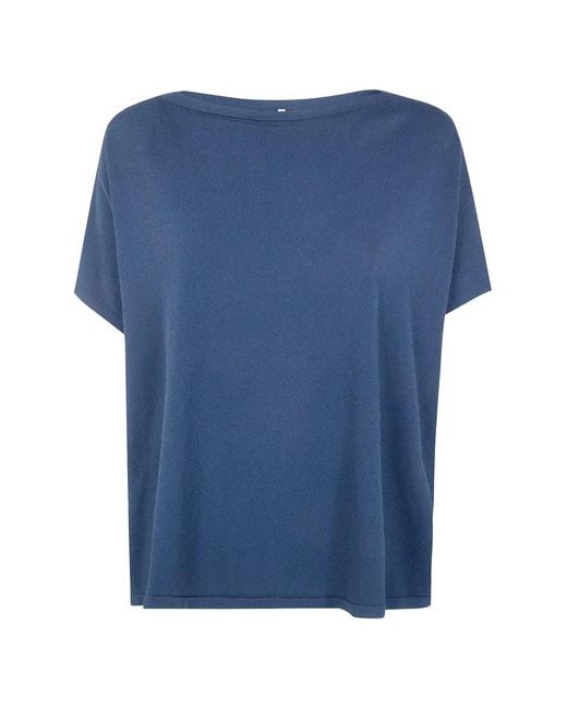 Liviana Conti Blue Shorts-Sleeve Sweater