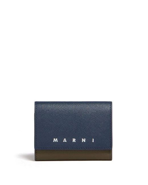 Marni Blue Two-tone Leather Keyholder for men