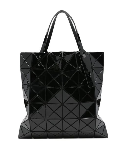 Issey Miyake Black Lucent Geometric-Pattern Tote Bag