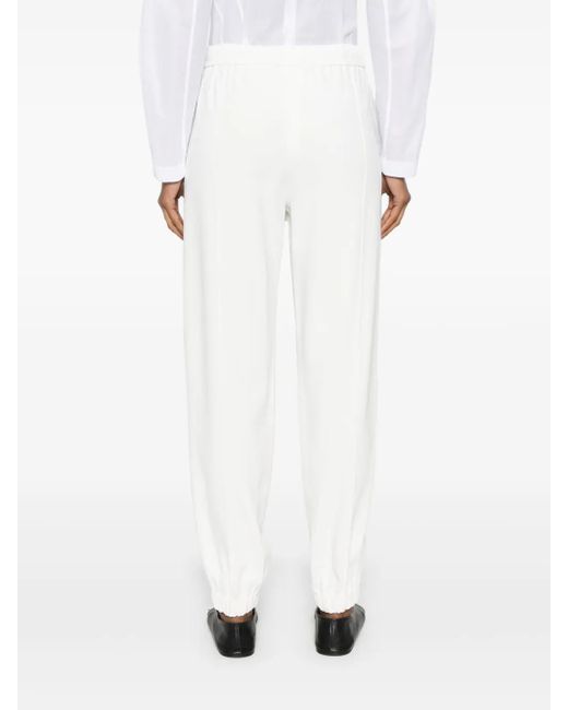 Fabiana Filippi White Elasticated-Waist Tapered-Leg Trousers