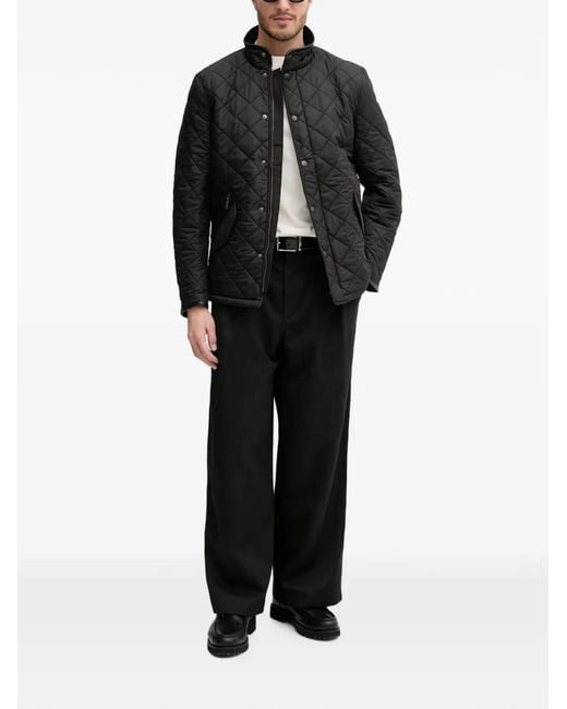 Barbour Black Powell Quilted High-Neck Jacket for men