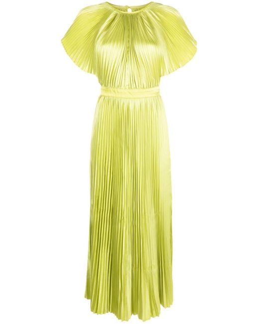 L'idée Yellow Orchestra Pleated Gown