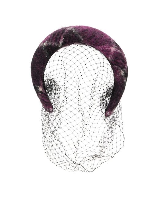 Red(v) Purple Mottled Veil Headband