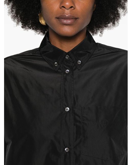 Black button down collar shirt online