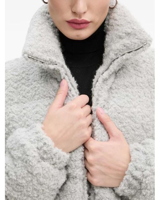 Moschino Gray Zip-Fastening Puffer Jacket