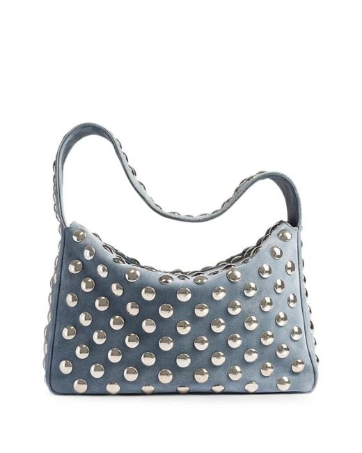 Khaite Blue Elena Studded Shoulder Bag
