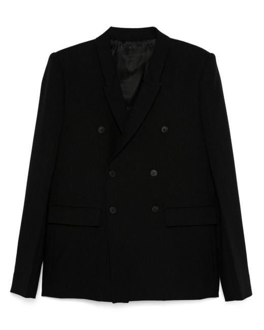 Rick Owens Black Double-Breasted Suit Jacket for men