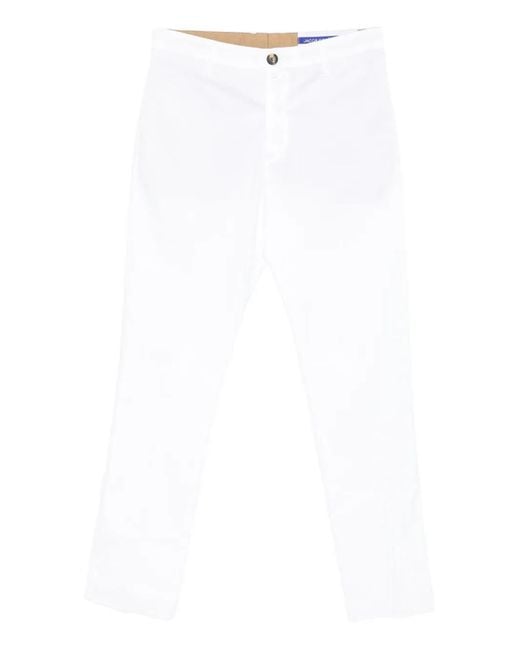 Jacob Cohen White Button-Fastening Trousers for men
